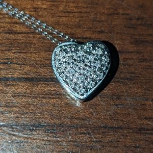 14k white gold heart necklace